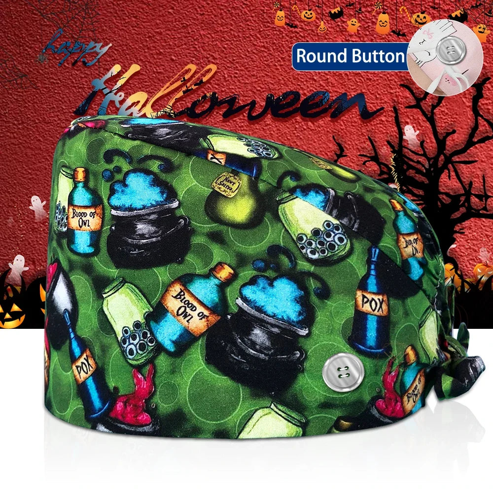 Surgical Skull Printing Scrub Hat