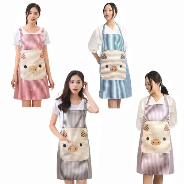 Cartoon Pig Kitchen Apron