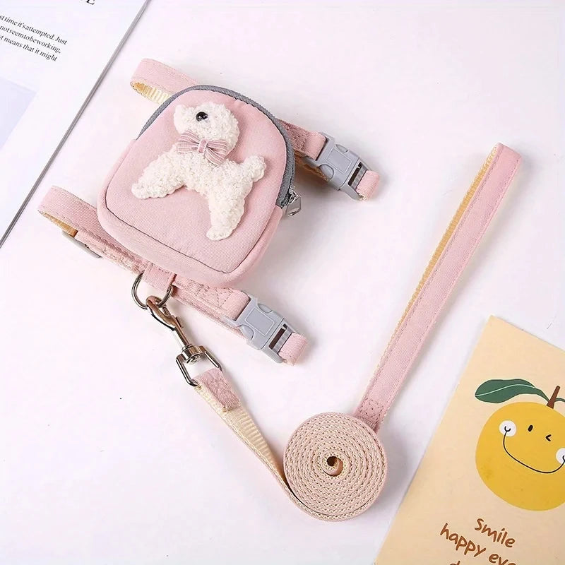 Adjustable Pet Vest with Backpack & Leash