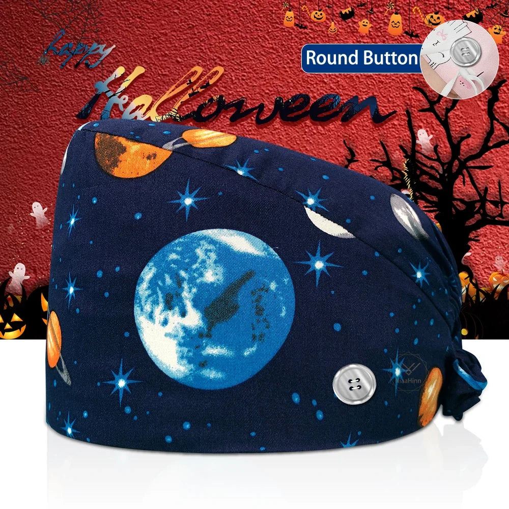 Surgical Skull Printing Scrub Hat