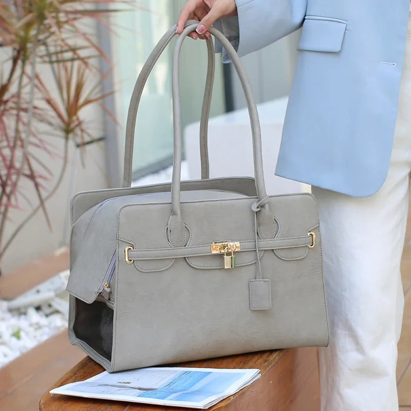 Luxury PU Leather Pet Carrier