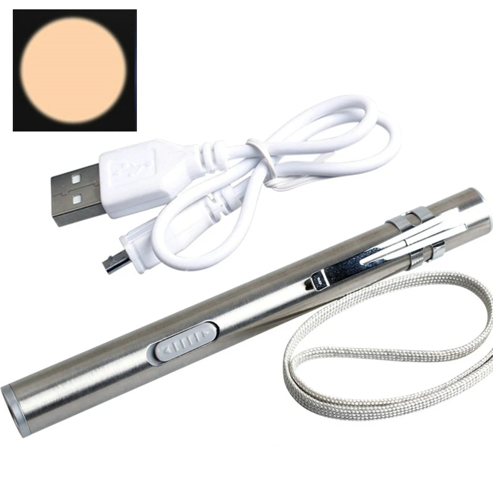 USB Rechargeable Medical Handy Pen Light Mini Nursing Flashlight LED Torch Lamp With Clip Pocket Led Flashlight LED Pocket Torch