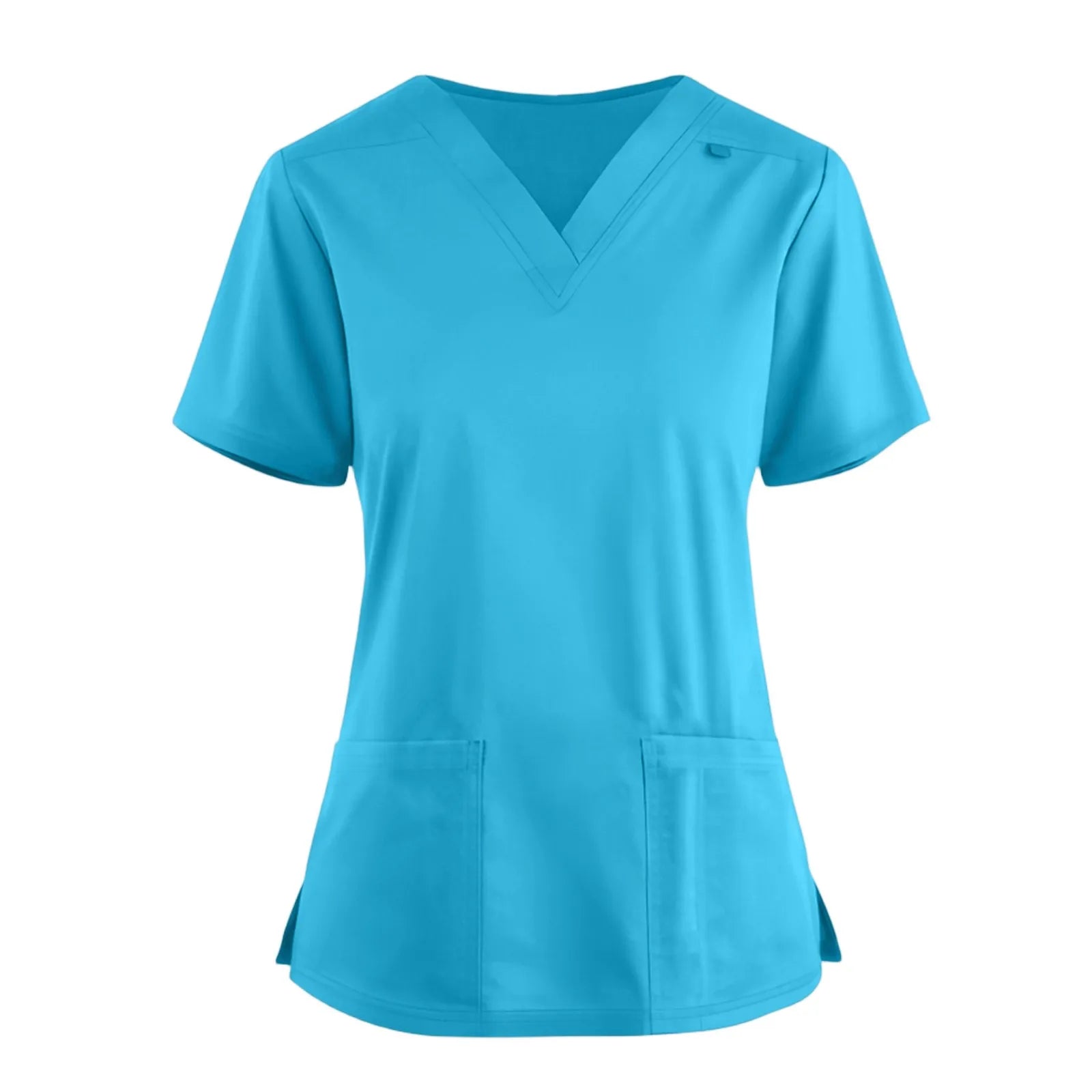 Hospital Scrubs V-Neck Tops Short Sleeve With Pockets