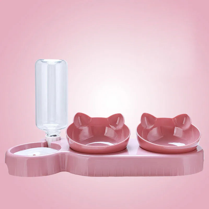 Smart Pet Feeder & Gravity Waterer with Tilted Bowls