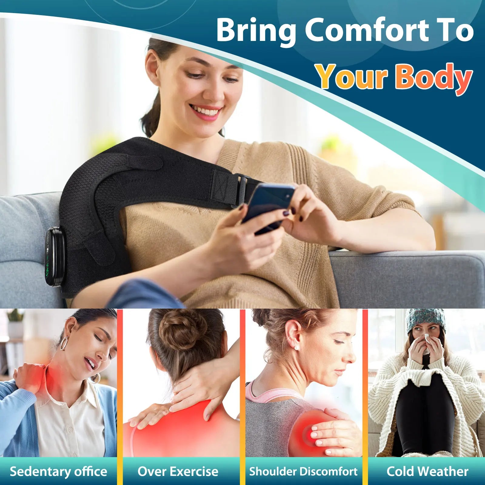 Electric Heating Pad with Vibration Therapy