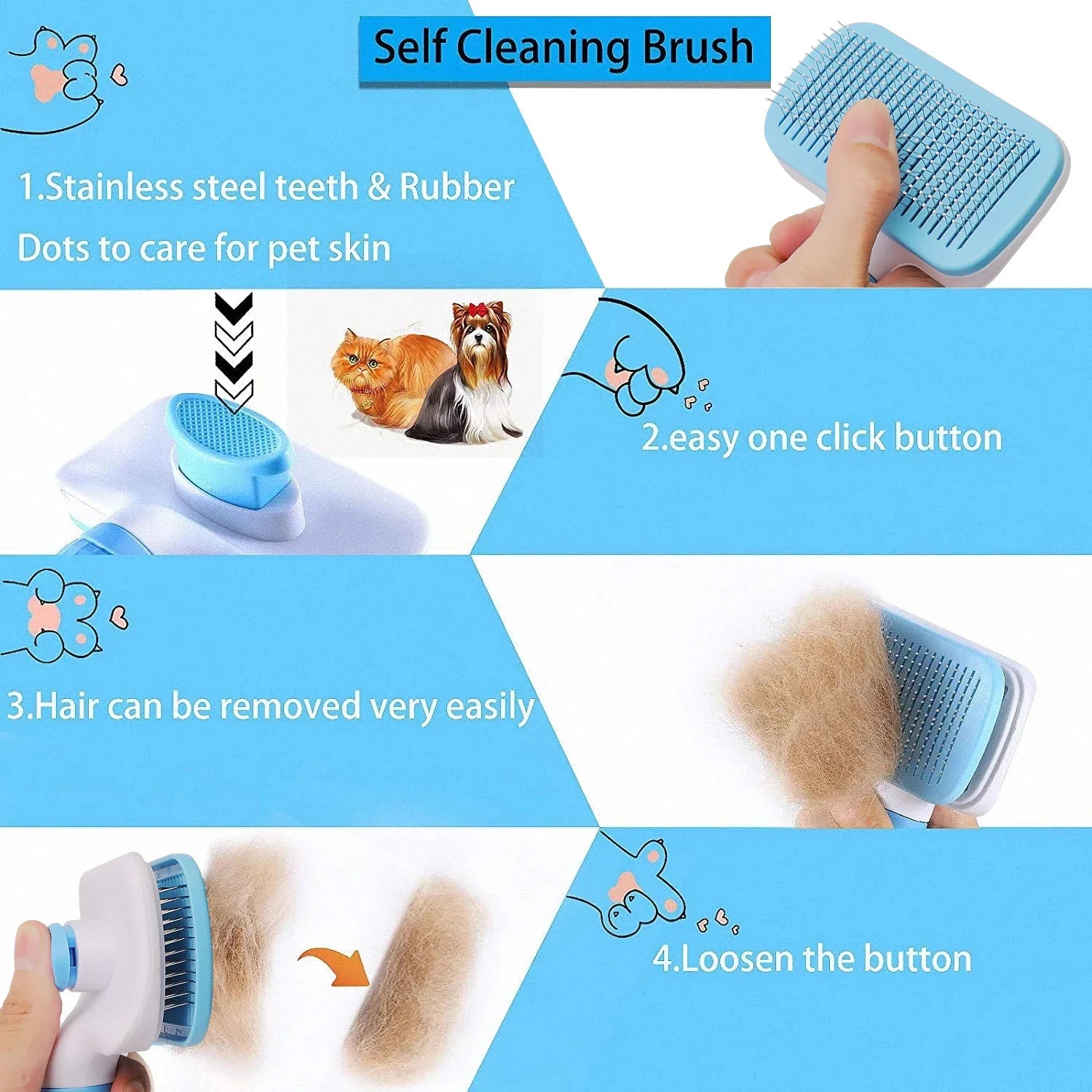 Dog Hair Remover Grooming Brush