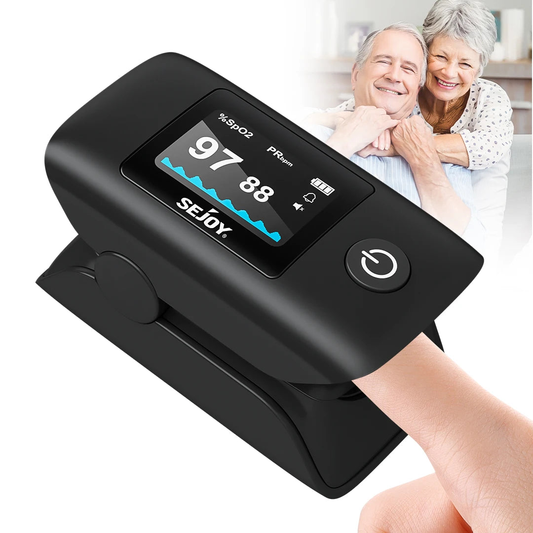 Sejoy Digital Wrist Blood Pressure Monitor & Finger Pulse Oximeter OLED Blood Oxygen Saturation,Heart Rate Meter BP Monitor