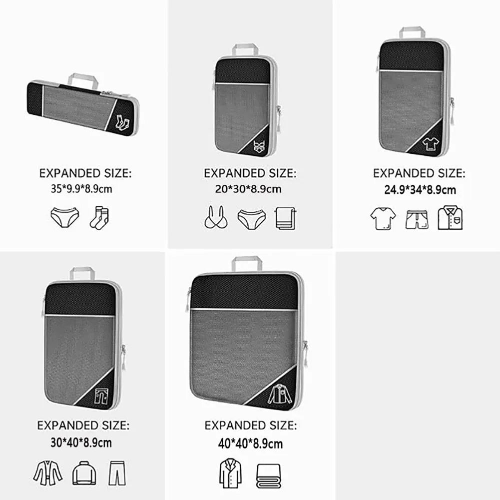 5 Pack Compression Packing Cubes