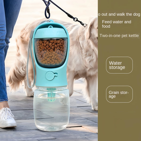 Portable Pet Water Bottle with Feeder**
