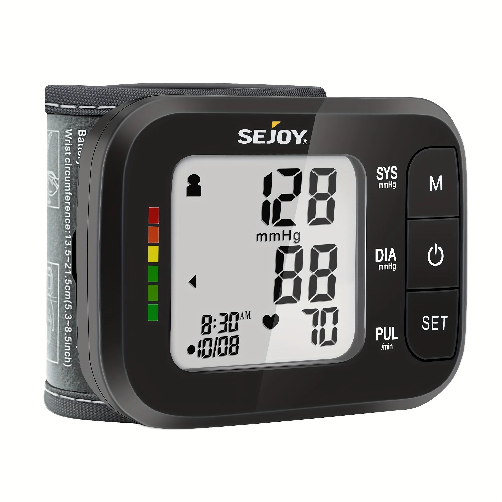 SEJOY Blood Pressure Machine Wrist Blood Pressure Cuff Wrist BP Monitor Wrist Cuff Automatic Monitor with Heartbeat Detection
