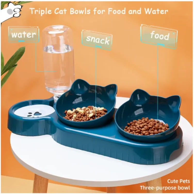 Smart Pet Feeder & Gravity Waterer with Tilted Bowls