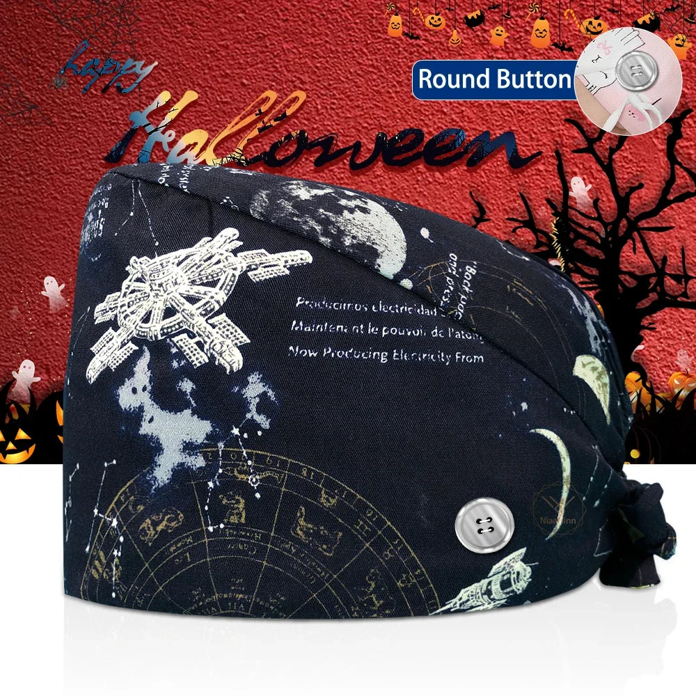 Surgical Skull Printing Scrub Hat