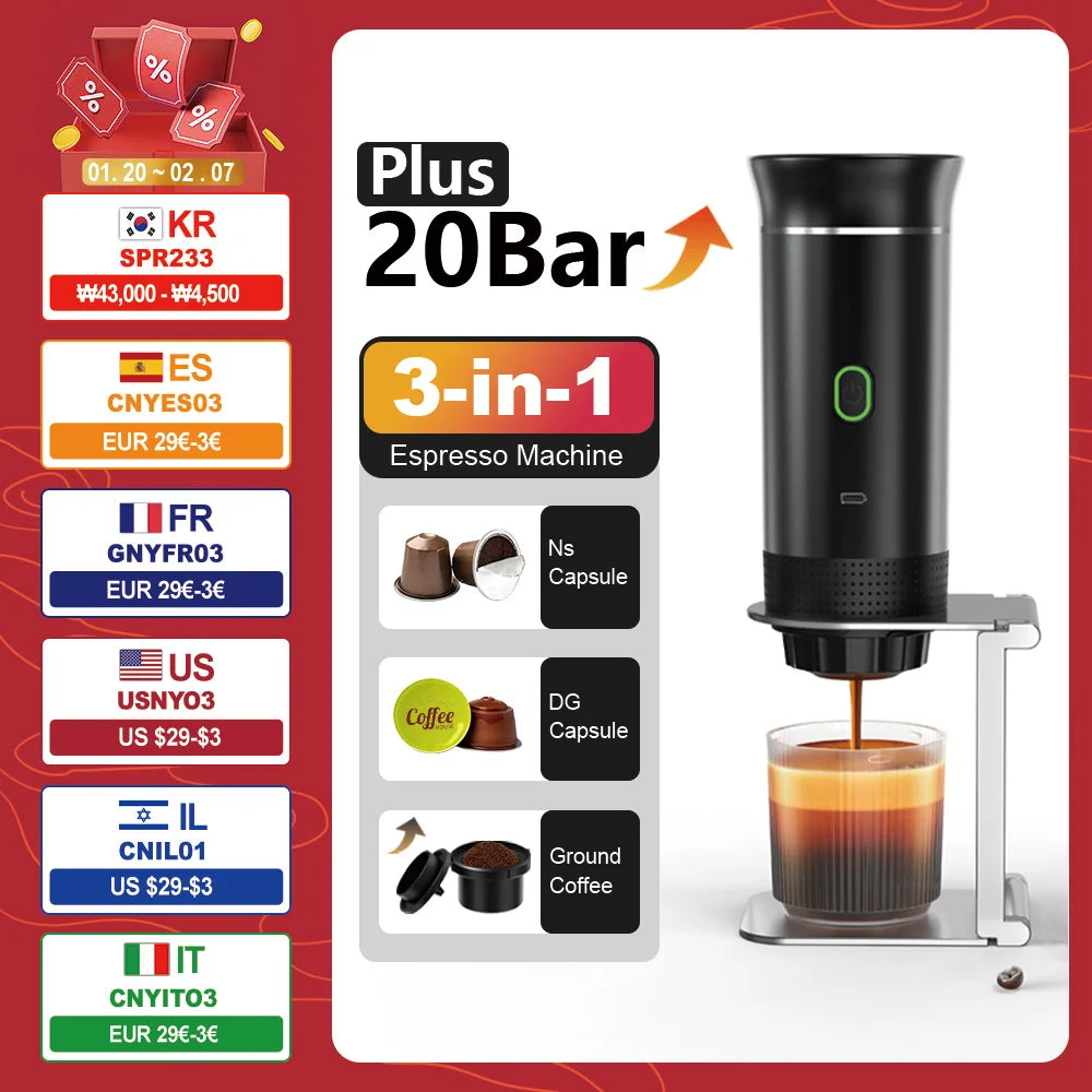 Wireless Portable Espresso Coffee Maker