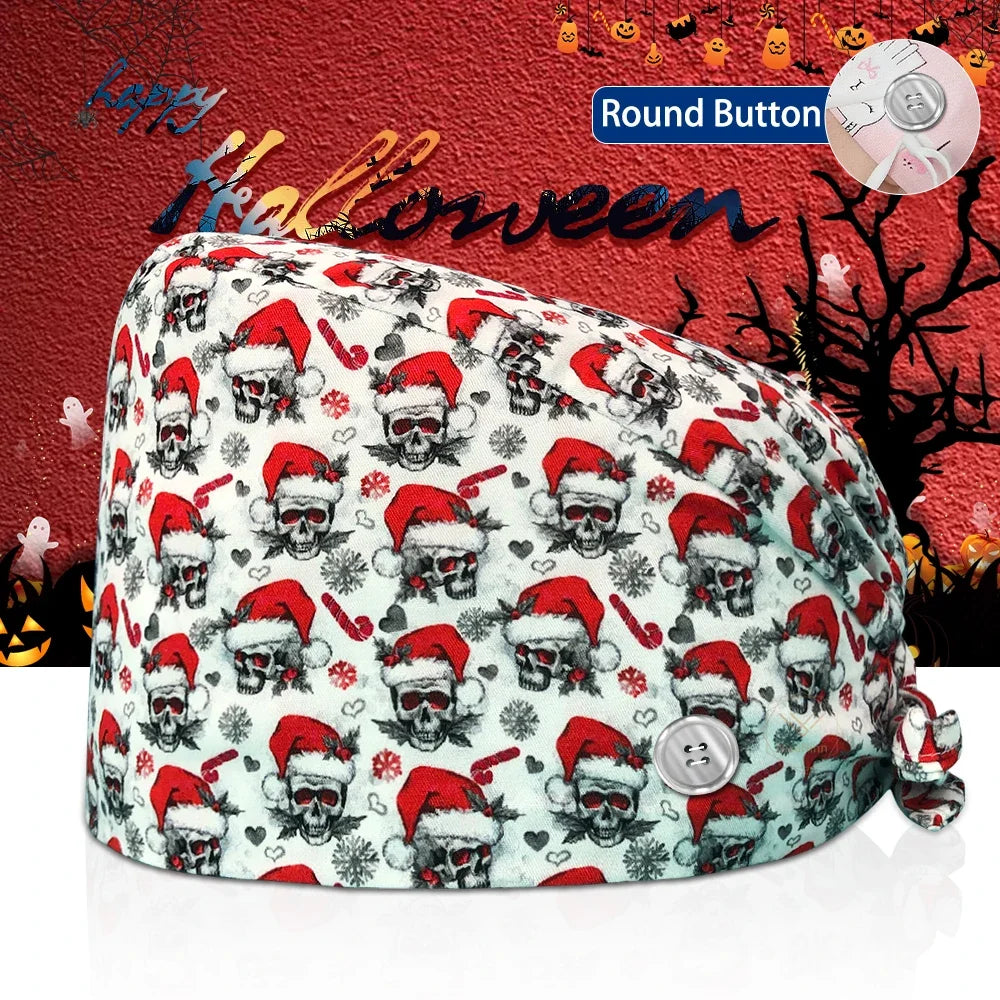 Surgical Skull Printing Scrub Hat