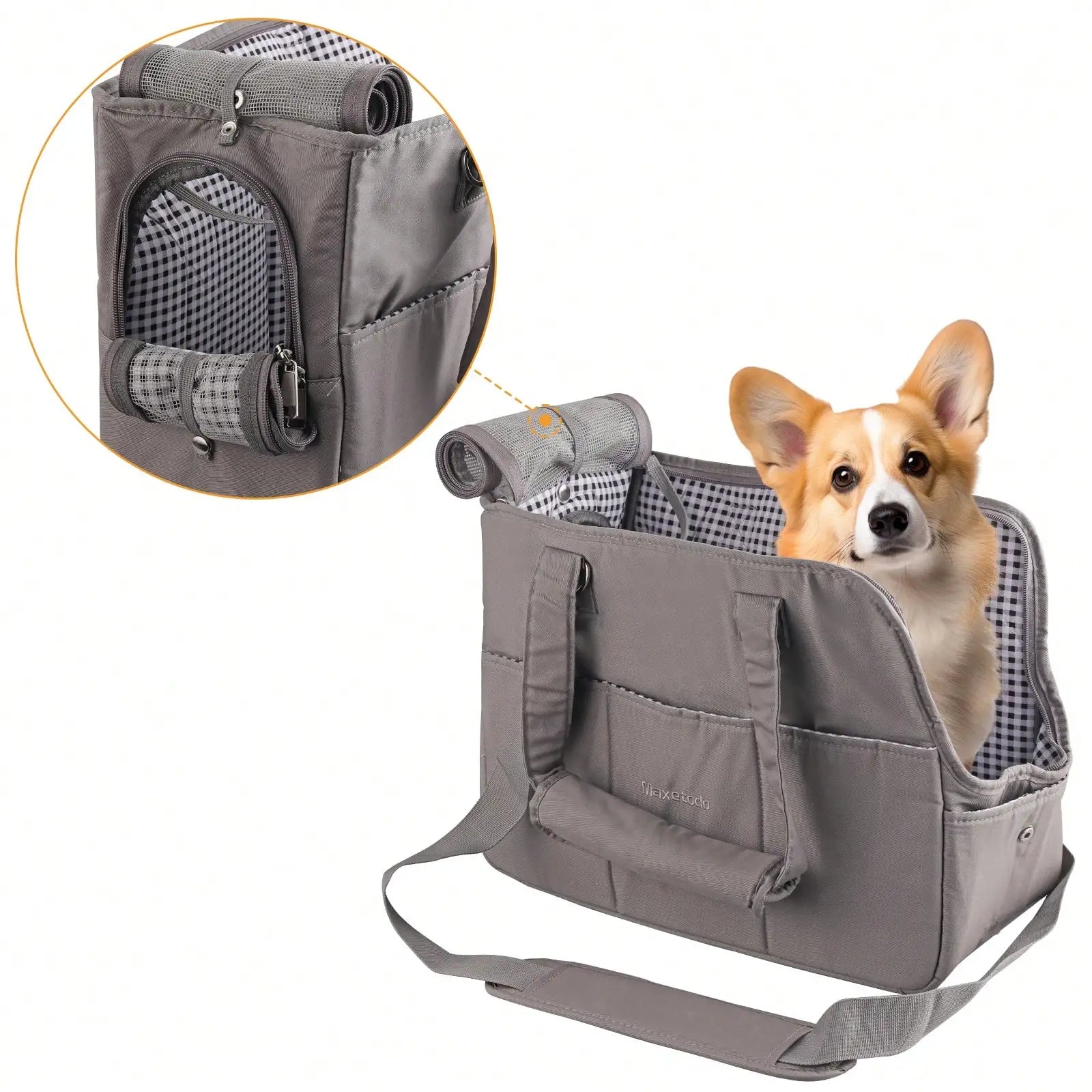 Removable Dark Gray Pet Carrying Handbag