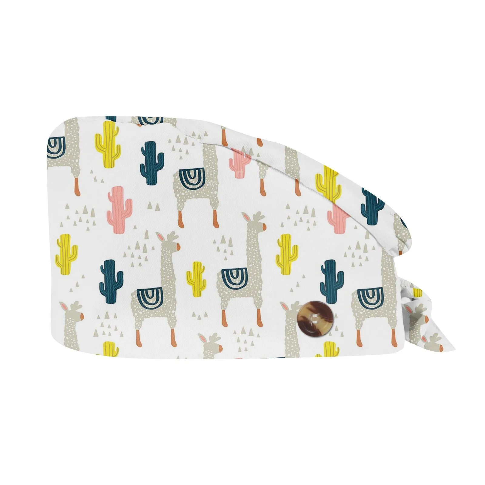 2025 New Fashion Cute Small Animal Print Neutral Frosted Nurse Hat Cotton Nursing Work Hat Casual Cap Dust Cap