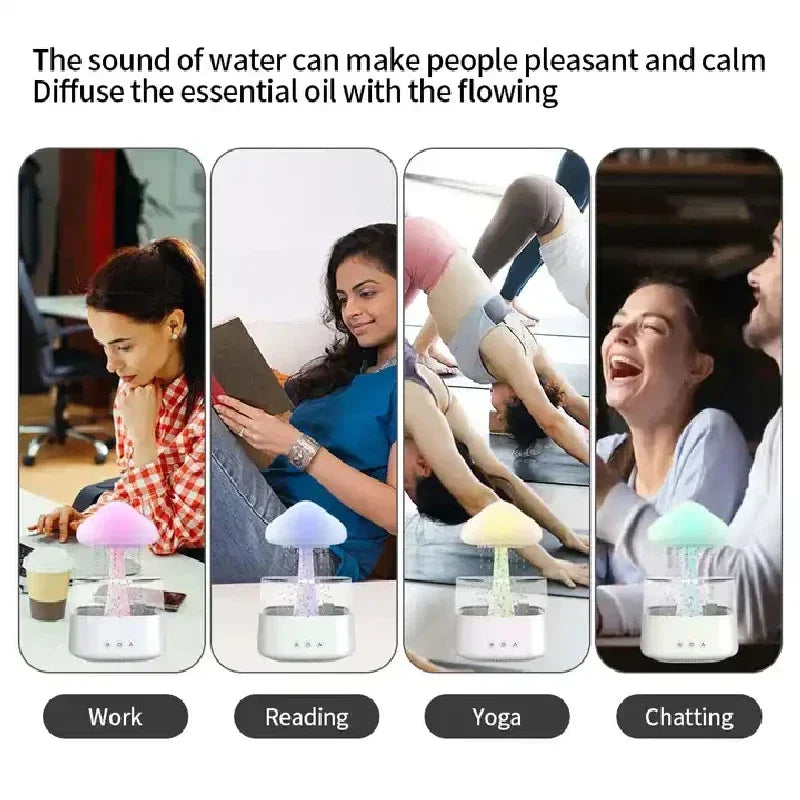 Cloud & Raindrop LED Aromatherapy Humidifier